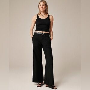J. Crew Camp-pocket Wide-leg Pant Black Chino Trouser Pants NWT Size 31